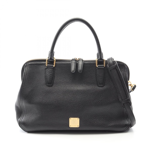 MCM Shoulder crossbody Handbag leather Black Used Women GHW