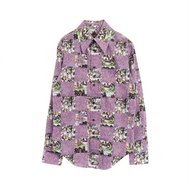 LOUIS VUITTON Damier Classic Long-Sleeved Shirt HNS62W cotton Multicolor #XS LV