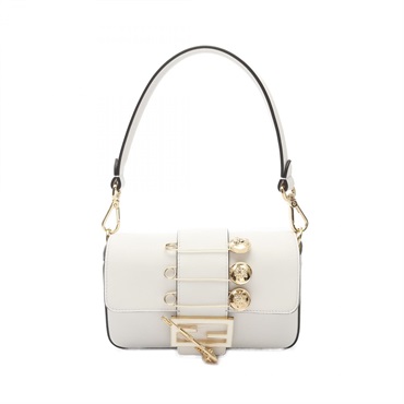 FENDI × VERSACE FENDACE Baguette Handbag 8BS066 leather White Used Women