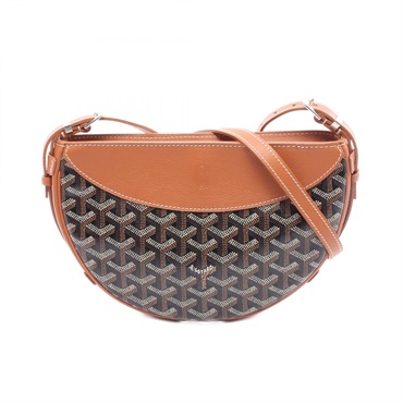 GOYARD Hirondelle Shoulder Bag Canvas leather Brown Black Used unisex