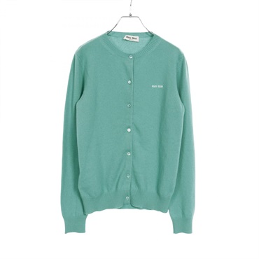 Miu Miu logo Cardigan MMF919 cashmere silk Green Size 40 Used Women