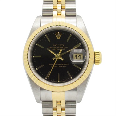 ROLEX Datejust W Wrist Watch 69173 Automatic 18KYG Yellow Gold SS Used Women