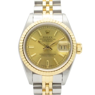 ROLEX Datejust L Wrist Watch 69173 Automatic 18KYG Yellow Gold SS Used Women