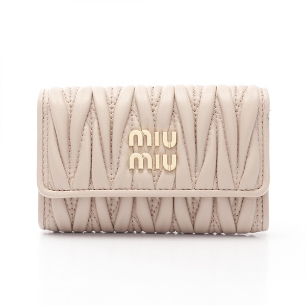 Miu Miu Materasse 6 key holder case 5PG004AFPPF0236 leather Beige NEW Women