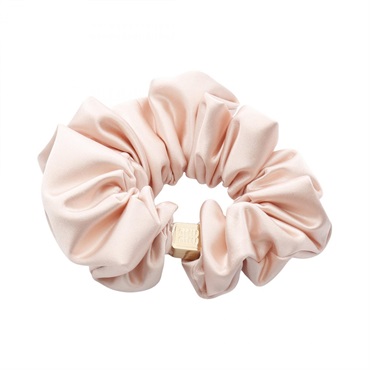 Miu Miu logo scrunchie 5IF186049F0615 Gold Plated Fabric Pink NEW Women
