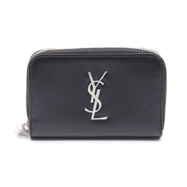 SAINT LAURENT YSL logo coin purse wallet 5354110SX0E1000 leather Black NEW mens