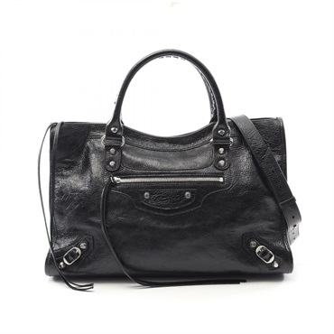 BALENCIAGA Le City Medium Shoulder Handbag 8230582AA9S1000 leather Black NEW