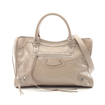 BALENCIAGA Le City Medium Shoulder Handbag 8230582AA9S9706 leather Beige NEW
