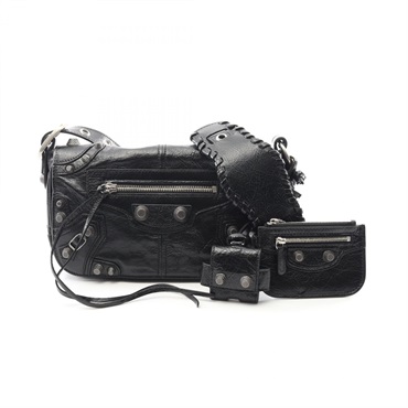 BALENCIAGA LE CAGOLE Shoulder Bag 719082210KR1000 leather Black NEW Women