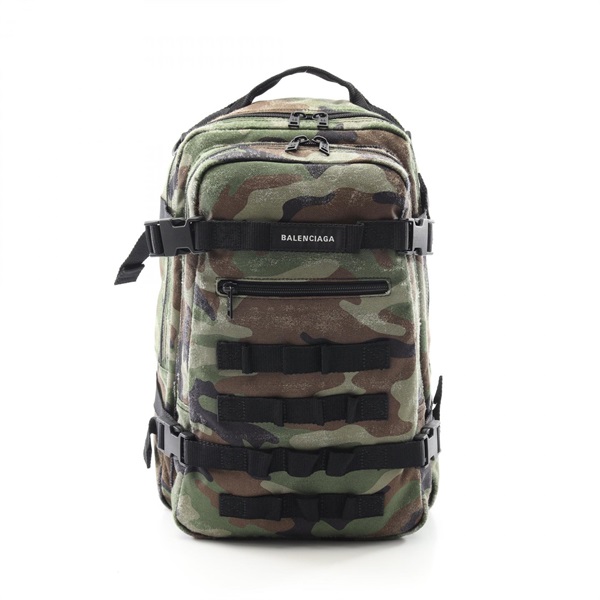 BALENCIAGA Earthy Small Backpack 6936352AA7L2263 canvas Green Multicolor NEW