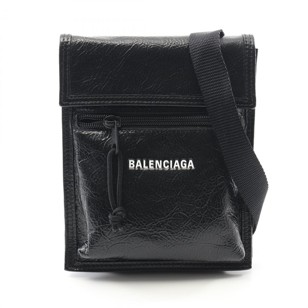 BALENCIAGA EXPLORER SMALL POUCH Shoulder Bag 6559821VG7X1090 leather BK NEW