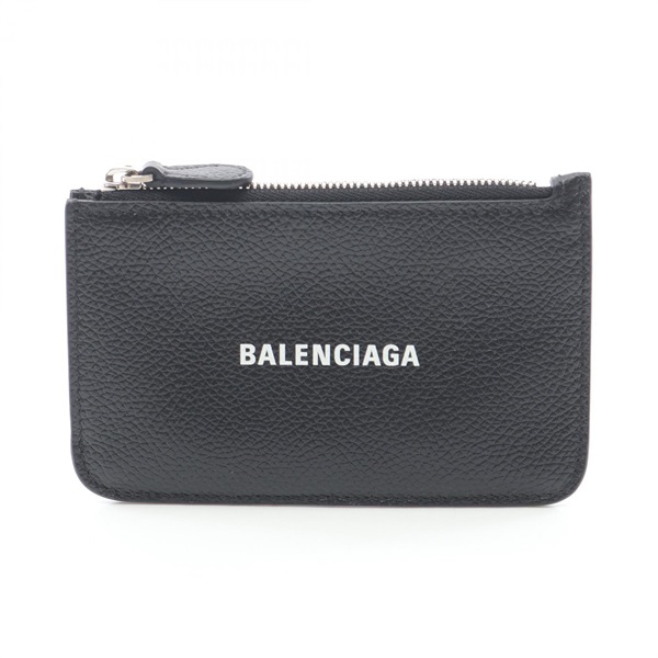 BALENCIAGA CASH Card Case 6371301IZI31090 W leather Black White NEW unisex logo