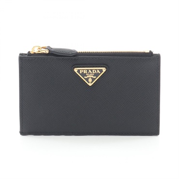 PRADA SAFFIANO Triangle Card Case 1MC086QHHF0002 Saffiano leather Black NEW