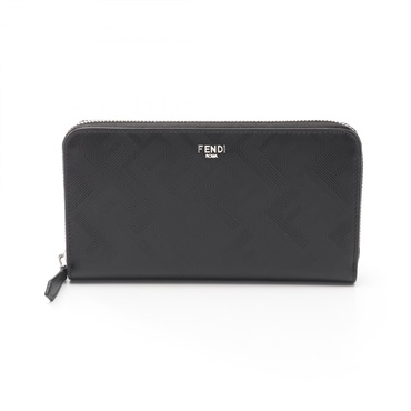 FENDI Shadow Zucca Around zip long wallet purse 7M0210AJF4F19KP leather Black