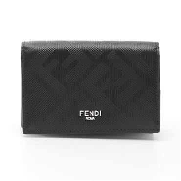 FENDI Shadow Zucca Card Case holder 7M0222AJF4F19KP leather Black NEW mens