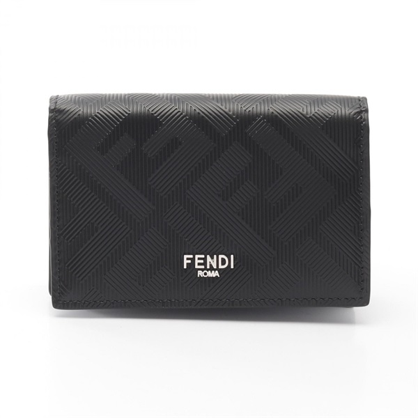 FENDI Shadow Zucca Card Case holder 7M0222AJF4F19KP leather Black NEW mens