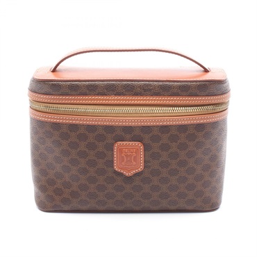 CELINE Macadam Hand vanity bag pouch canvas leather Brown Used