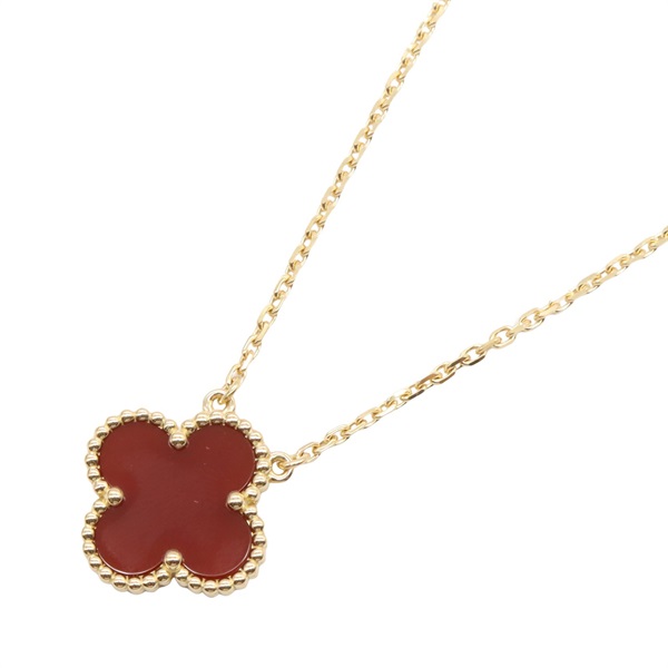 Van Cleef & Arpels Vintage Alhambra Carnelian Necklace 18KYG Gold used women