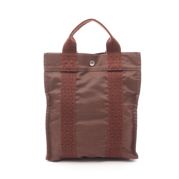 HERMES Herline Ad PM Rucksack Backpack canvas Nylon Brown Used Women