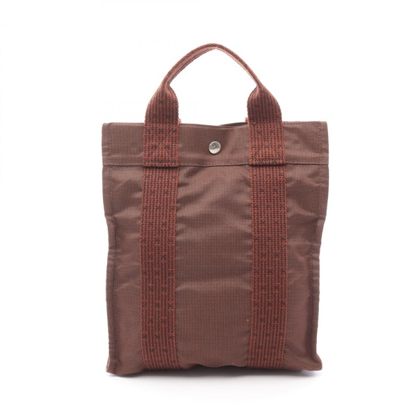 HERMES Herline Ad PM Rucksack Backpack canvas Nylon Brown Used Women