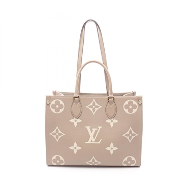 LOUIS VUITTON On the Go MM 2Way Shoulder Tote Bag M45494 Monogram Leather Beige