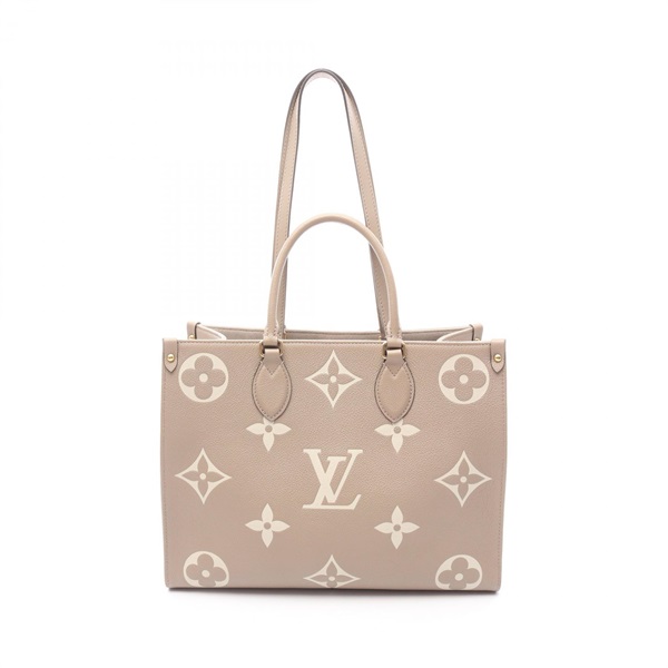 LOUIS VUITTON On the Go MM 2Way Shoulder Tote Bag M45494 Monogram Leather Beige