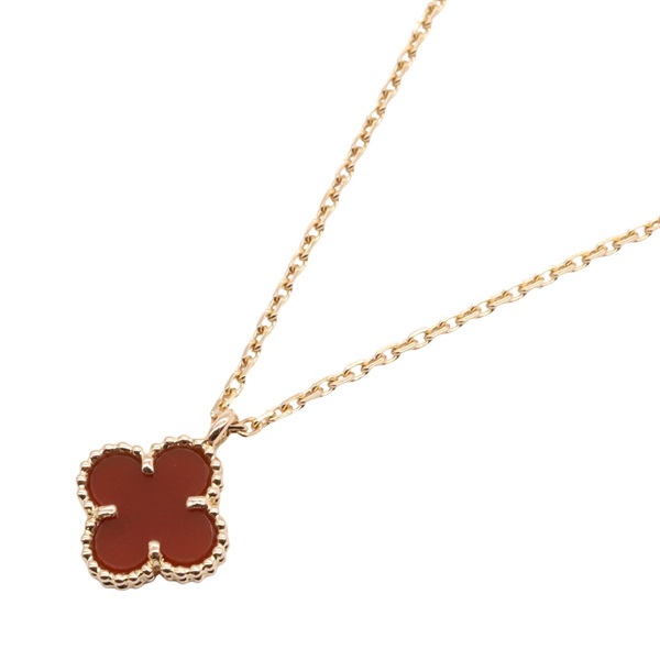 Van Cleef & Arpels Sweet Alhambra Necklace Carnelian 18KPG Gold Red Used women
