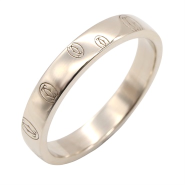 CARTIER Happy birthday Ring 18KWG White Gold Used unisex US size 9 #60