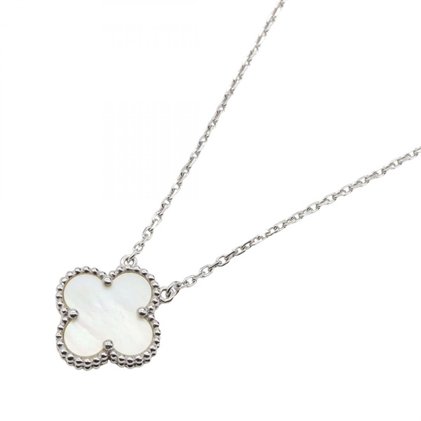 Van Cleef & Arpels Vintage Alhambra Necklace 18KWG Gold Mother of pearl Used