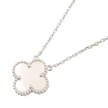 Van Cleef & Arpels Vintage Alhambra Necklace Mother of Pearl 18KWG Gold Used
