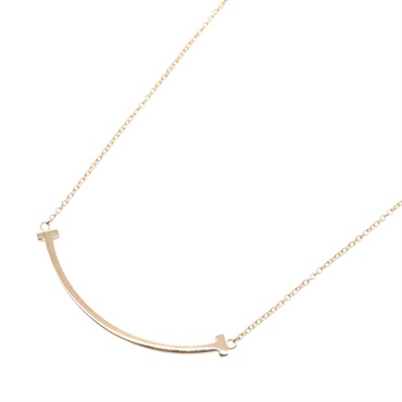 TIFFANY＆CO T Smile Small Necklace 18KPG Pink Rose Gold Used unisex