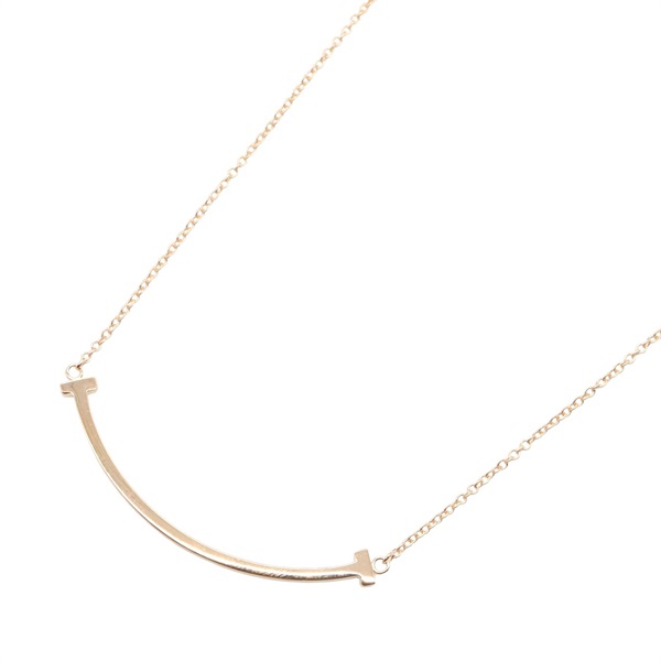 TIFFANY＆CO T Smile Small Necklace 18KPG Pink Rose Gold Used unisex
