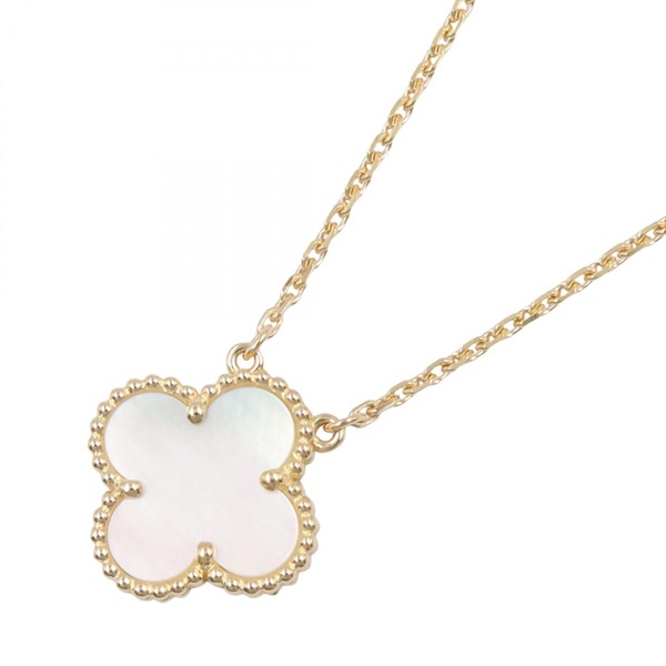 Van Cleef & Arpels Vintage Alhambra Necklace 18KYG Gold Mother of pearl Used