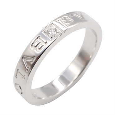 BVLGARI B-zero1 Ring 1P Diamond 18KWG White Gold Used unisex US size 8 #57