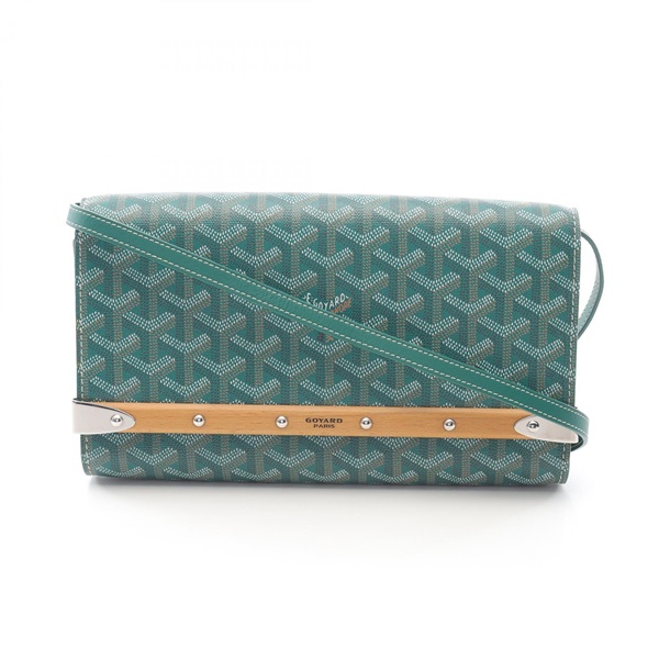 GOYARD Monte Carlo PM Clutch Shoulder Bag canvas leather Green Used Women
