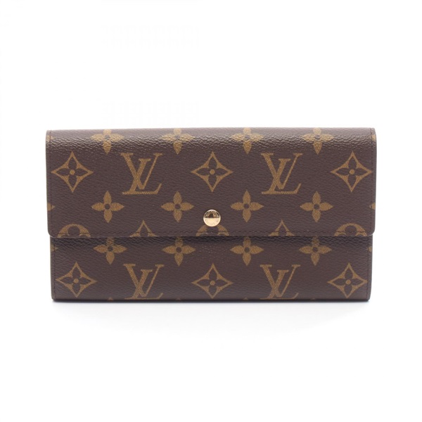 LOUIS VUITTON Porte Monnai Credit Bifold purse M61726 Monogram canvas Brown Used