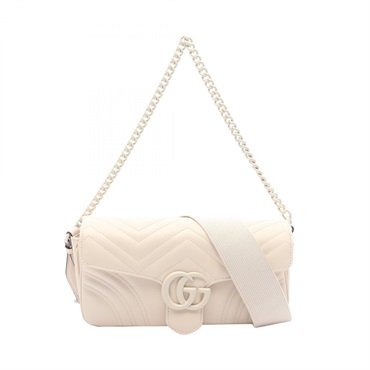 GUCCI GG Marmont Chain Shoulder Bag 734814 leather Beige Used Women
