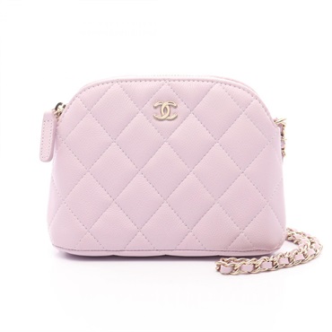 CHANEL Timeless Classic Matelasse Chain Shoulder Bag AP4000 Calfskin Purple GHW