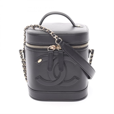 CHANEL COCO Mark Vanity Chain Shoulder Handbag AS0323 Lamb leather BK GHW used