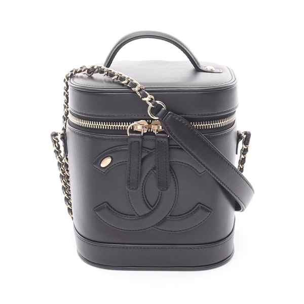 CHANEL COCO Mark Vanity Chain Shoulder Handbag AS0323 Lamb leather BK GHW used