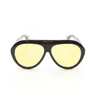 GUCCI Teardrop Pilot sunglasses Eyewear GG0479S Plastic Black Yellow Used Unisex