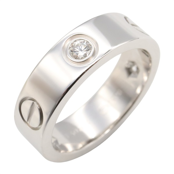 CARTIER Love Ring 3P Diamond 18KWG White Gold Used unisex US size 5.75 #51