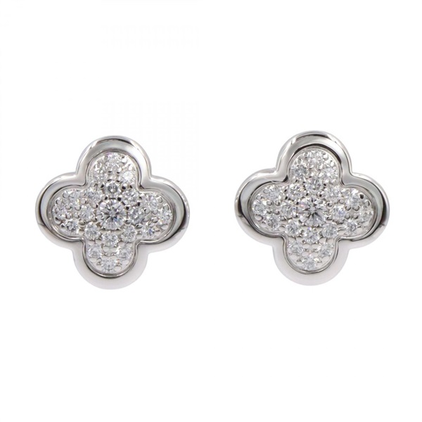 Van Cleef & Arpels Pure Alhambra Pierced earrings 18KWG diamonds Used