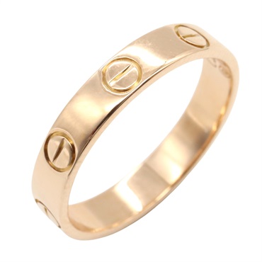 CARTIER Mini Love Ring 18KPG Pink Rose Gold Used US size 5.5 unisex #51