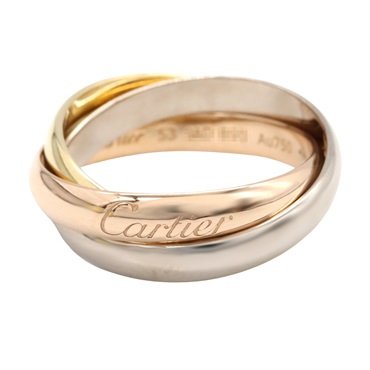 CARTIER Trinity Ring Classic 18KYG 18KWG 18KRG Three gold women US size 6.5 #52
