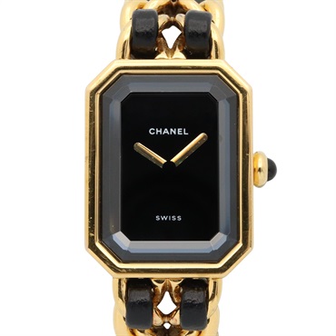 CHANEL Premiere M Wrist Watch H0001 Quartz Gold Plated leather Used Women
