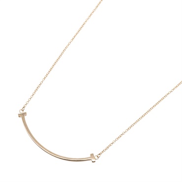 TIFFANY＆CO T Smile Small Necklace 18KPG Pink Rose Gold Used unisex