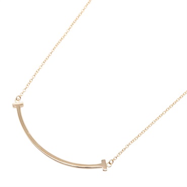 TIFFANY＆CO T Smile Small Necklace 18KPG Pink Rose Gold Used unisex