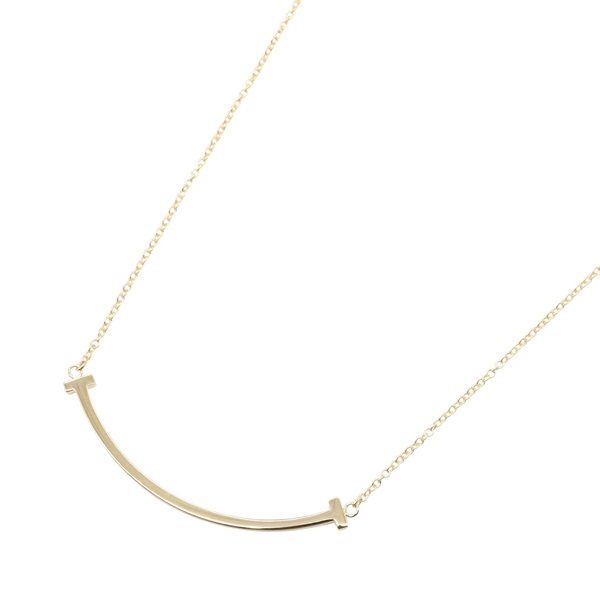 TIFFANY＆CO T Smile Small Necklace 18KYG Yellow Gold Used unisex