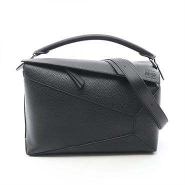LOEWE Puzzle Edge Large 2Way Shoulder Handbag B510P00X051100 Leather Black NEW